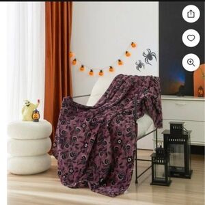 Floral Purple Throw Blanket